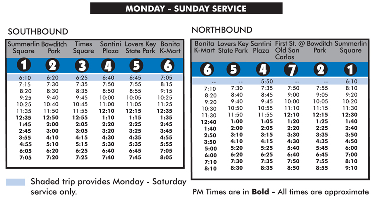 Fort Myers Beach Trolley Route, Schedule & Fare Details in Fort Myers  Beach, Florida